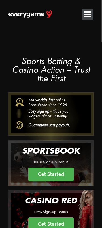 Everygame mobile screenshot