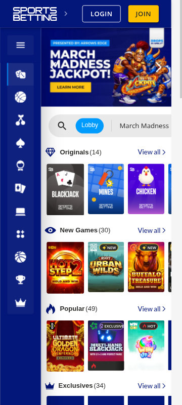 Sportsbetting.ag mobile screenshot